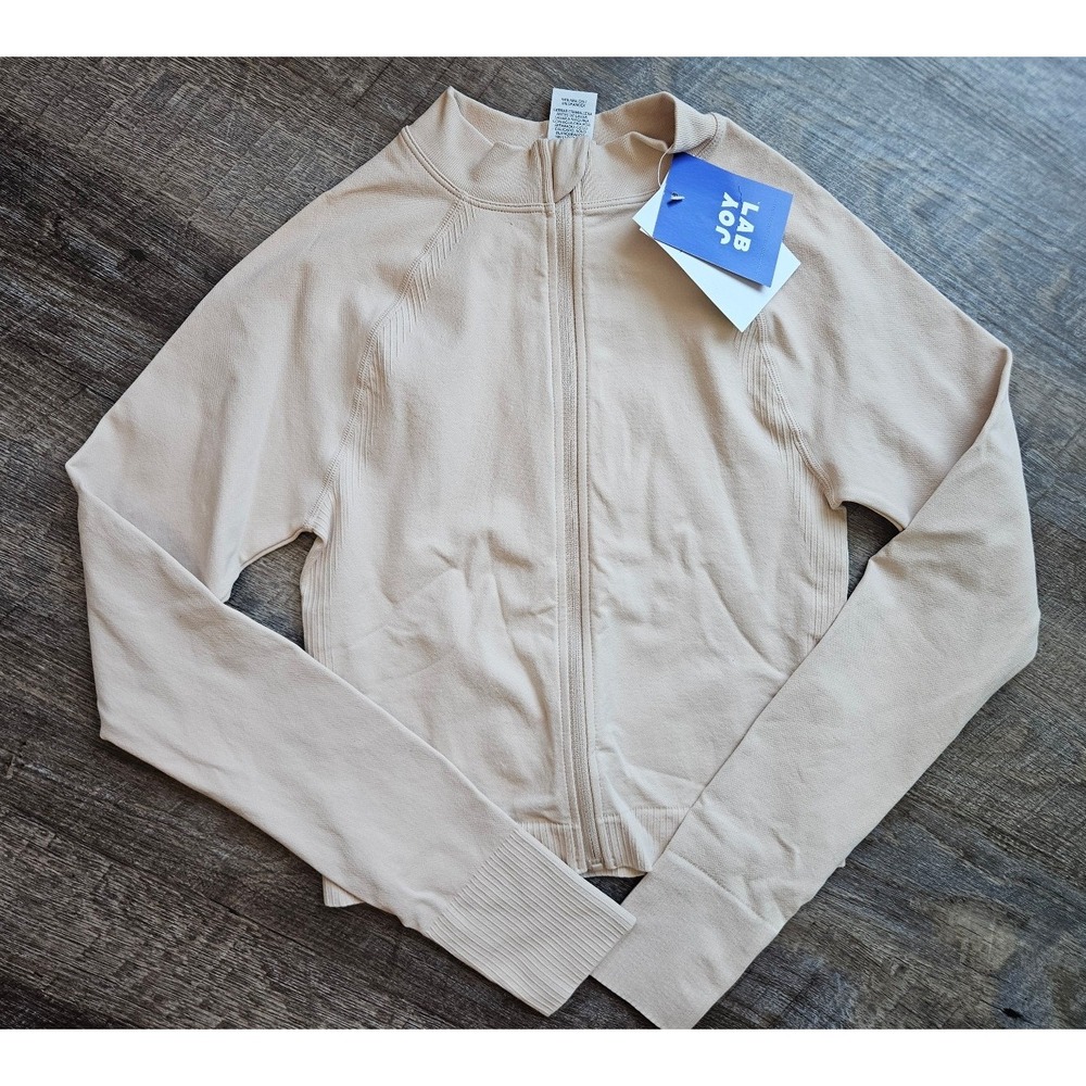Joy Lab zip up long sleeve flexible knit size XS NWT